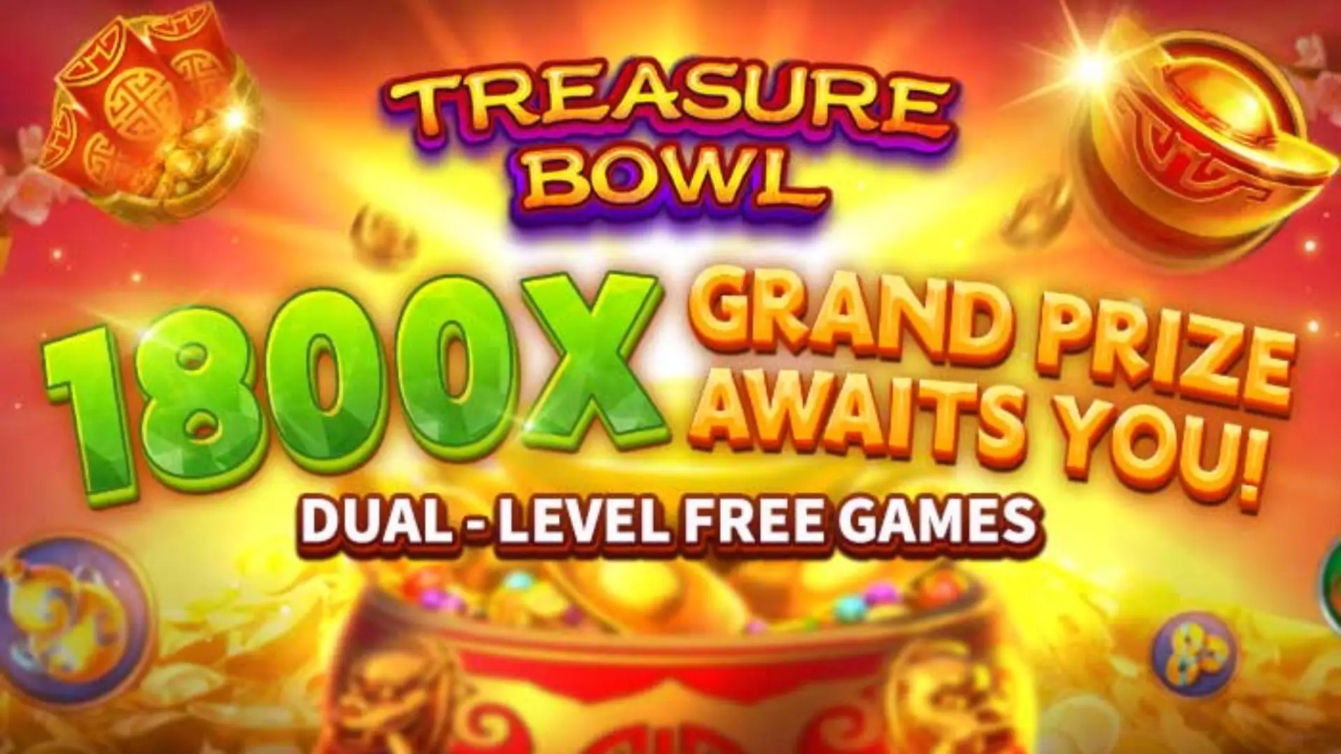 Multiplicadores Treasure Bowl 777tiger - 7777x Máximo com Tigela Dourada
